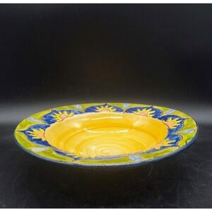 Handmade Studio Art‎ Pottery Terra Cotta Bowl Sun Signed Juan 10"
